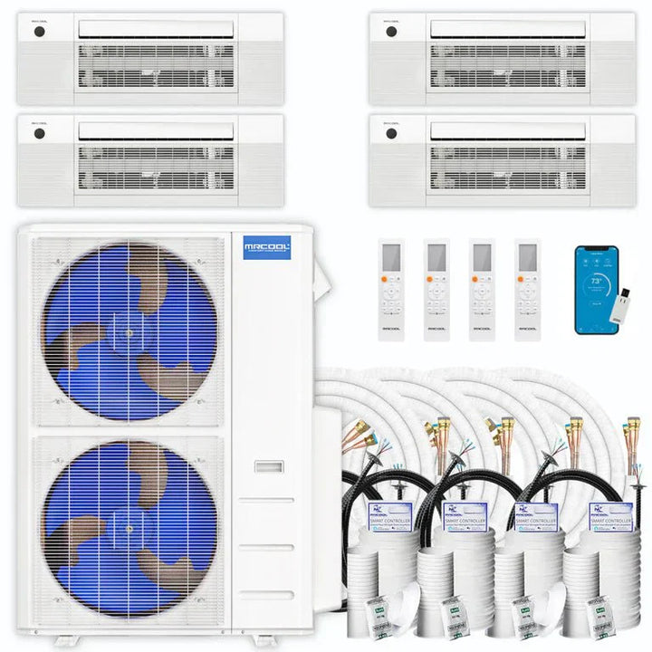 MRCOOL DIY 5th Gen Multi-Zone 4-Zone 55,000 BTU 22 SEER2 (6K + 9K + 9K + 18K) Ductless Mini-Split Air Conditioner and Heat Pump with Ceiling Cassettes