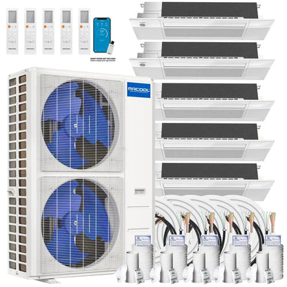 MRCOOL DIY 5th Gen Multi-Zone 5-Zone 55,000 BTU 22 SEER2 (6K + 9K + 12K + 18K + 18K) Ductless Mini-Split Air Conditioner and Heat Pump with Ceiling Cassettes