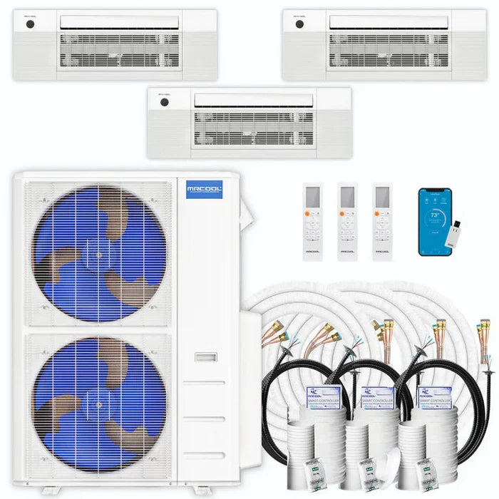 MRCOOL DIY 5th Gen Multi-Zone 3-Zone 48,000 BTU 22 SEER2 (6K + 12K + 12K) Ductless Mini-Split Air Conditioner and Heat Pump with Ceiling Cassettes