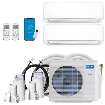 MRCOOL DIY 5th Gen Multi-Zone 2-Zone 18,000 BTU 23.9 SEER2 (12K + 12K) Ductless Mini-Split Air Conditioner and Heat Pump