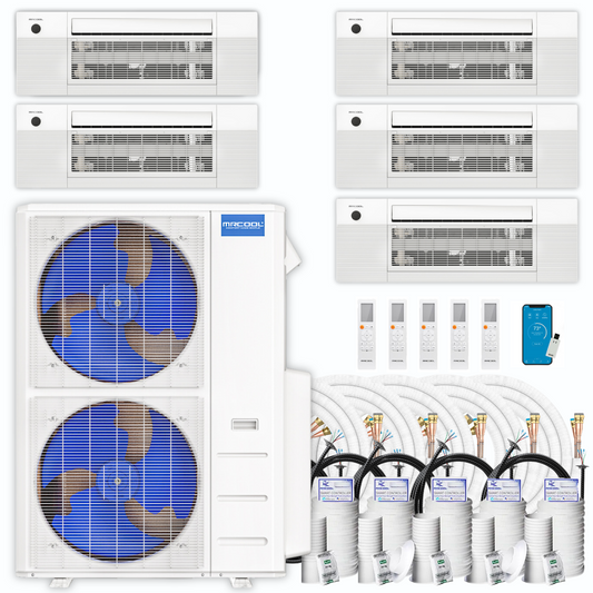 MRCOOL DIY Mini Split - 48,000 BTU 5 Zone Ceiling Cassette Ductless Air Conditioner and Heat Pump with 35 ft. Install Kit, DIYM548HPC01C336