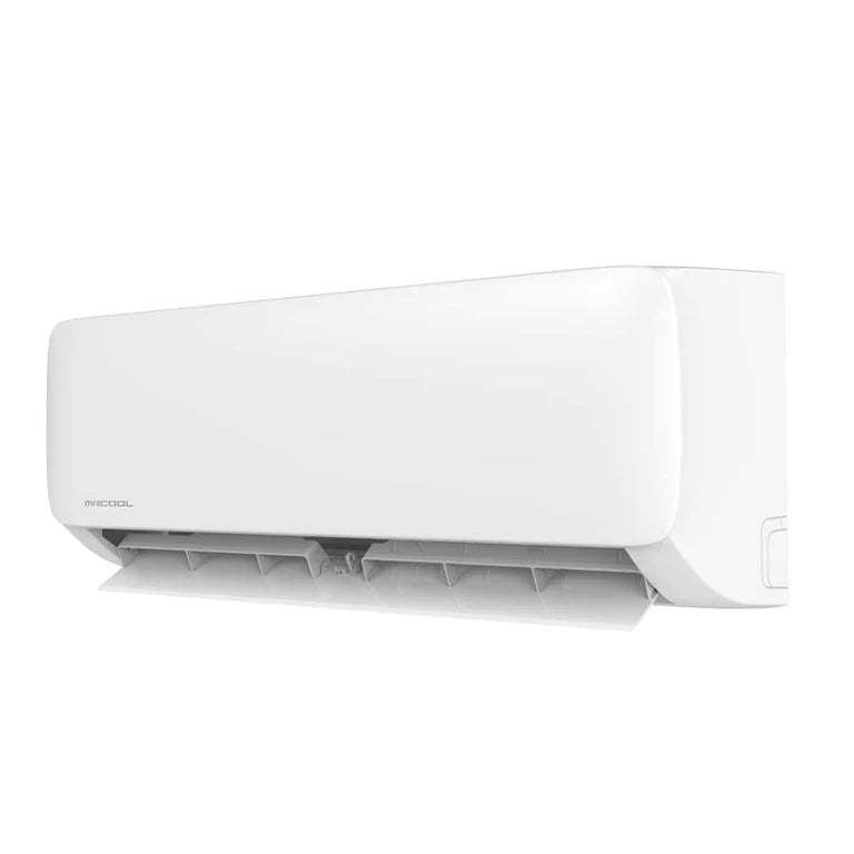 White wall-mounted Easy Pro ductless mini-split air conditioning unit with visible air vents and a logo on the lower right corner. The device is shown against a plain background.