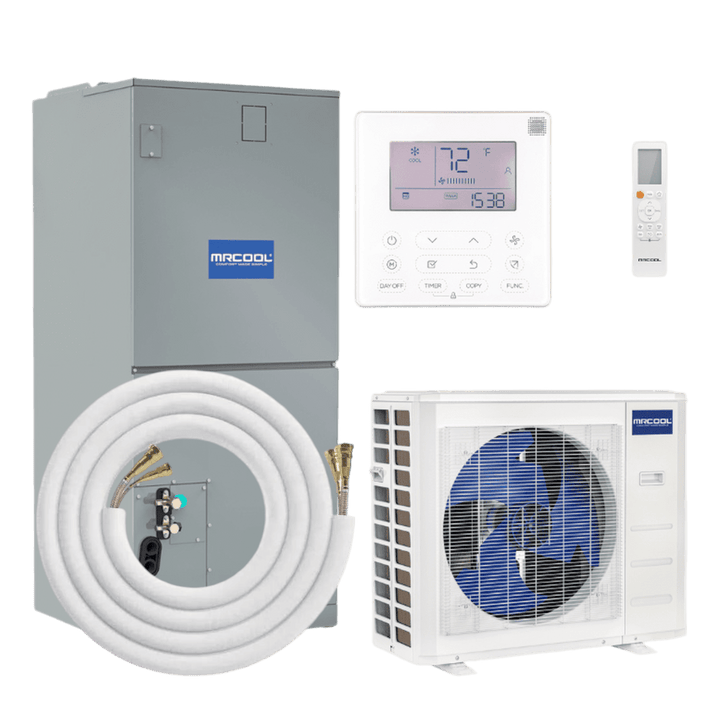 MRCOOL 36K BTU HyperHeat Central Ducted Air Handler and Heat Pump Condenser - 16 SEER2, CENTRAL-36-HP-230A00 - 