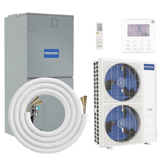 MRCOOL 48K BTU HyperHeat Central Ducted Air Handler and Heat Pump Condenser - 15.6 SEER2, CENTRAL-48-HP-230A00 - 