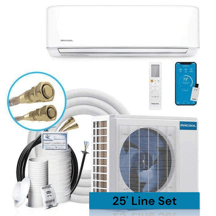 MRCOOL DIY 4th Gen 24K BTU, 2 Ton, 20.5 SEER, Ductless Mini-Split Heat Pump Complete System (DIY-24-HP-WM-230C25) - 