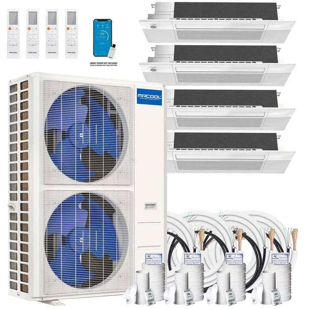MRCOOL DIY 4th Gen 4-Zone 48,000 BTU 21 SEER (9K + 9K + 9K + 12K) Ductless Mini Split AC and Heat Pump with Ceiling Cassettes - 230V - 