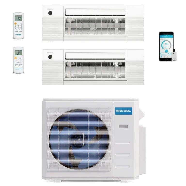 MRCOOL DIY Mini Split - 30,000 BTU 2 Zone Ceiling Cassette Ductless Air Conditioner and Heat Pump, DIY-BC-227HP1218 - 