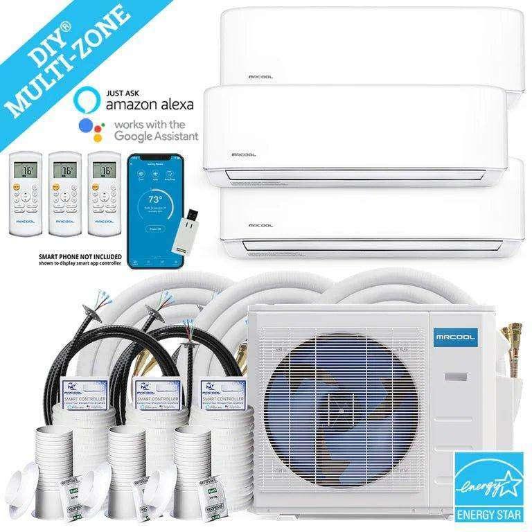 MRCOOL DIY Mini Split - 30,000 BTU 3 Zone Ductless Air Conditioner and Heat Pump with Install Kit - 