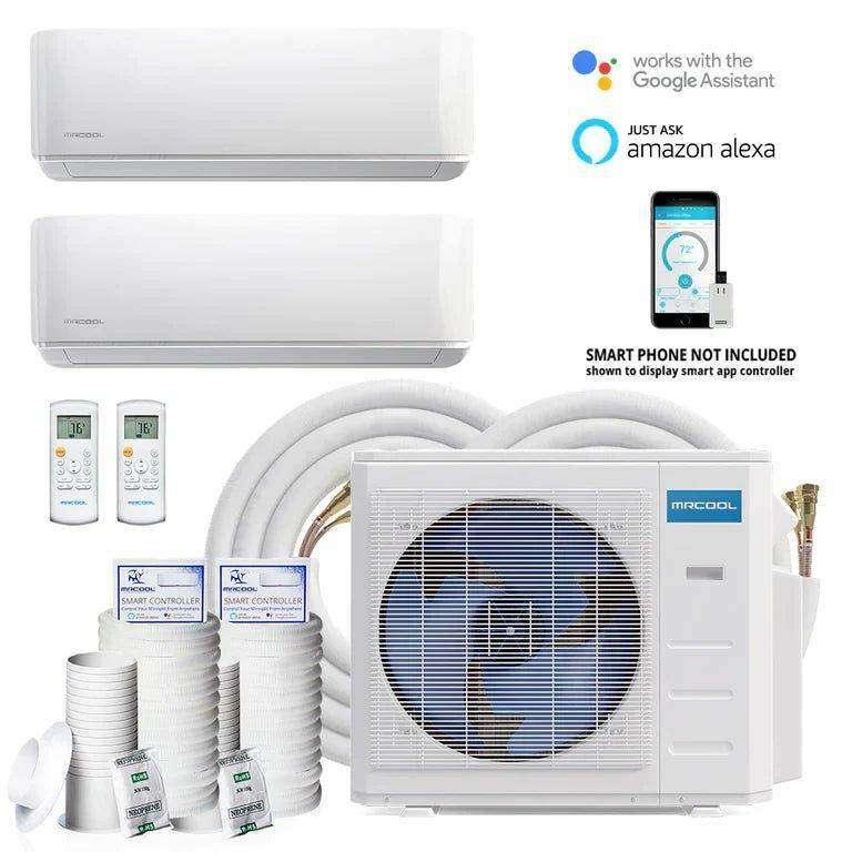 MRCOOL DIY Mini Split - 36,000 BTU 2 Zone Ductless Air Conditioner and Heat Pump with 16 ft. Install Kit, DIYM236HPW02C00 - 