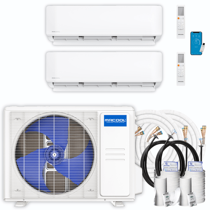 MRCOOL DIY Mini Split - 36,000 BTU 2 Zone Ductless Air Conditioner and Heat Pump with 16 ft. Install Kit, DIYM236HPW03C00 - 