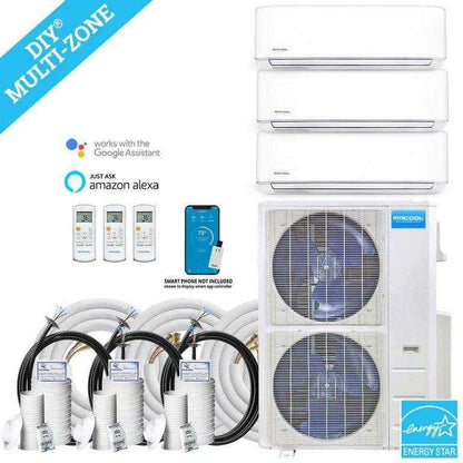 MRCOOL DIY Mini Split - 48,000 BTU 3 Zone Ductless Air Conditioner and Heat Pump with Install Kit - 
