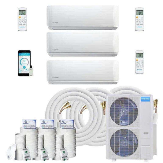 MRCOOL DIY Mini Split - 54,000 BTU 3 Zone Ductless Air Conditioner and Heat Pump with Install Kit - 