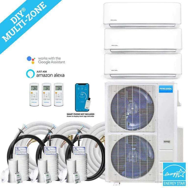 MRCOOL DIY Mini Split - 54,000 BTU 3 Zone Ductless Air Conditioner and Heat Pump with Install Kit - 