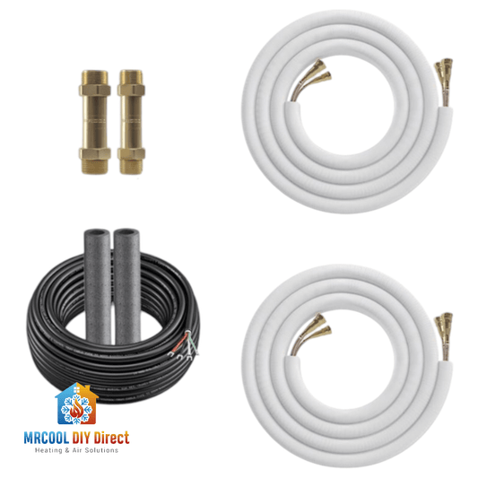 MRCOOL DIY Pre-Charged Line Set Extension Bundle – (2) x 25' Line Sets, (1) Couplers, and 75' Control Wire - 