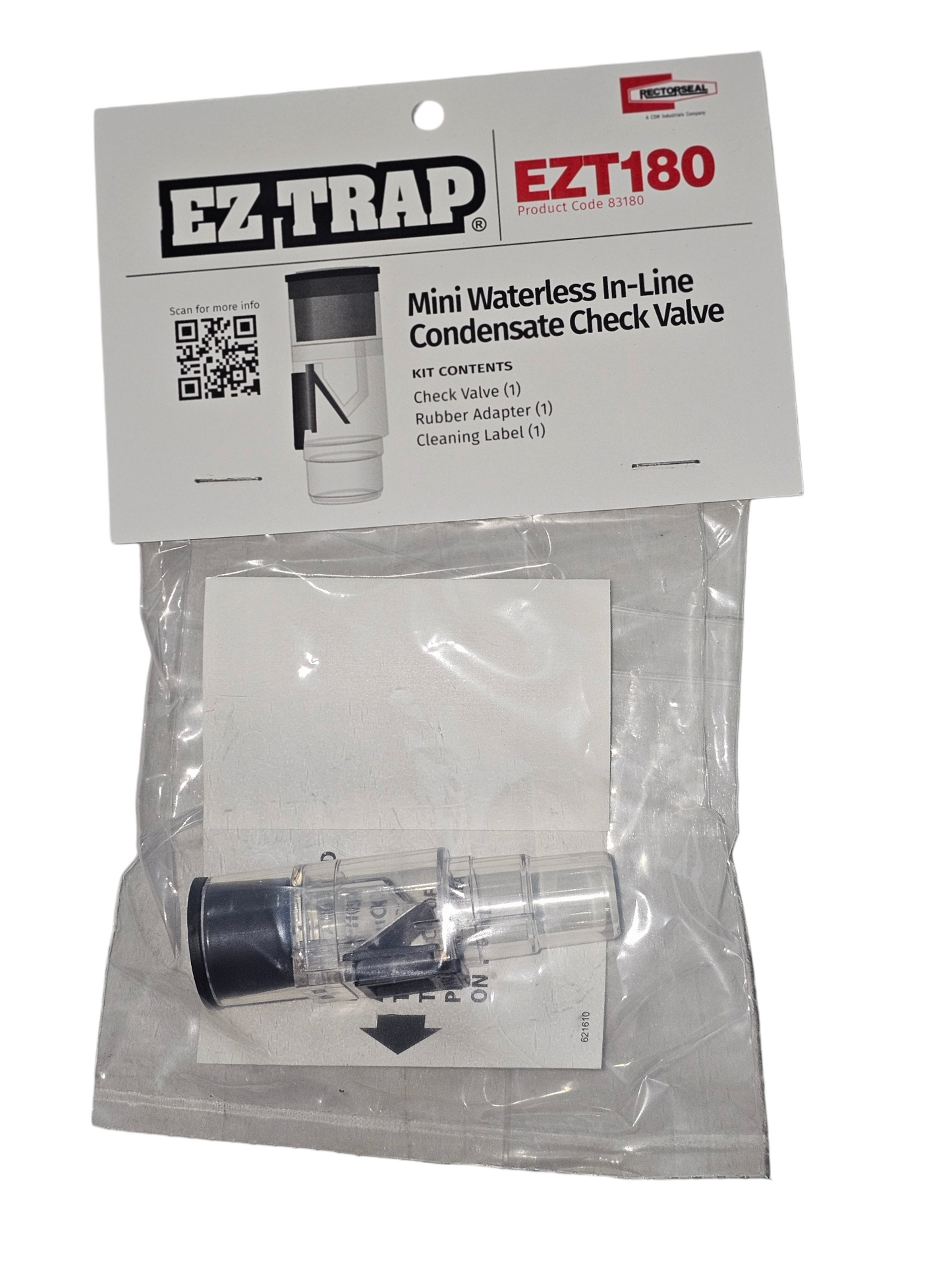 Rectorseal EZT180 Mini Waterless in-Line Condensate Trap, EZT-180