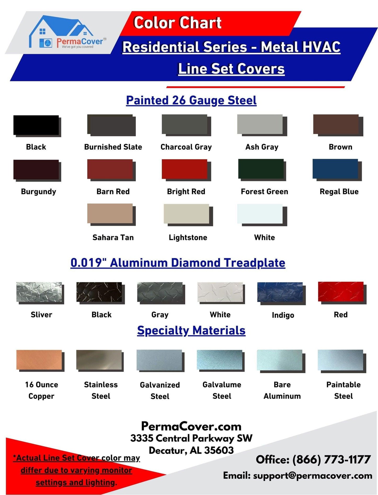 Residential Series - Painted Metal HVAC Line Set Covers - Premium Quality - 