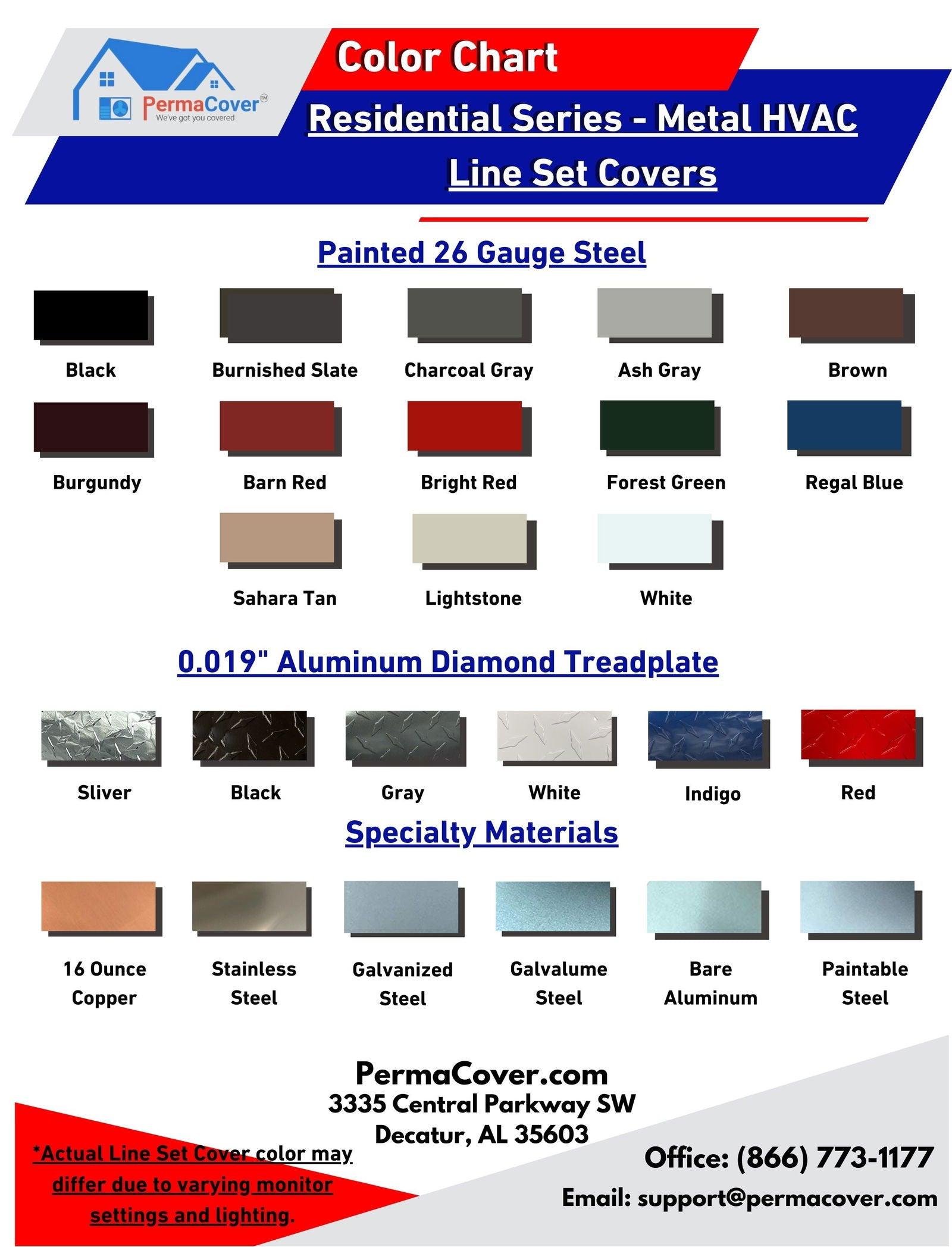 Residential Series - Painted Metal HVAC Line Set Covers - Premium Quality - 