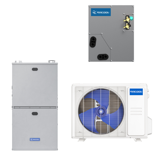 MRCOOL 2.5 Ton Central Hyper Heat Air Conditioner and 96% AFUE, 80K BTU 17.5" Gas Furnace Split System - Upflow, Horizontal, or Downflow