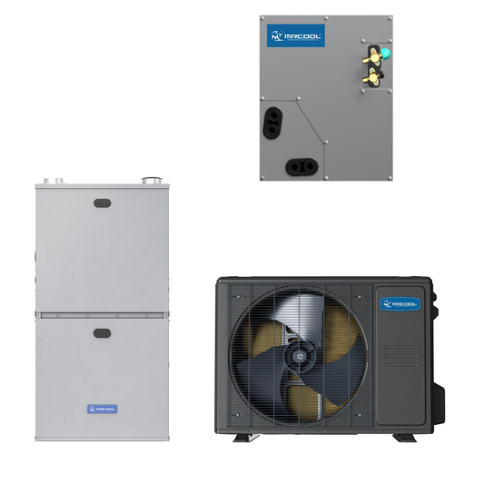 MRCOOL 2.5 Ton Central Universal Air Conditioner and 96% AFUE, 80K BTU 17.5" Gas Furnace Split System - Upflow, Horizontal, or Downflow