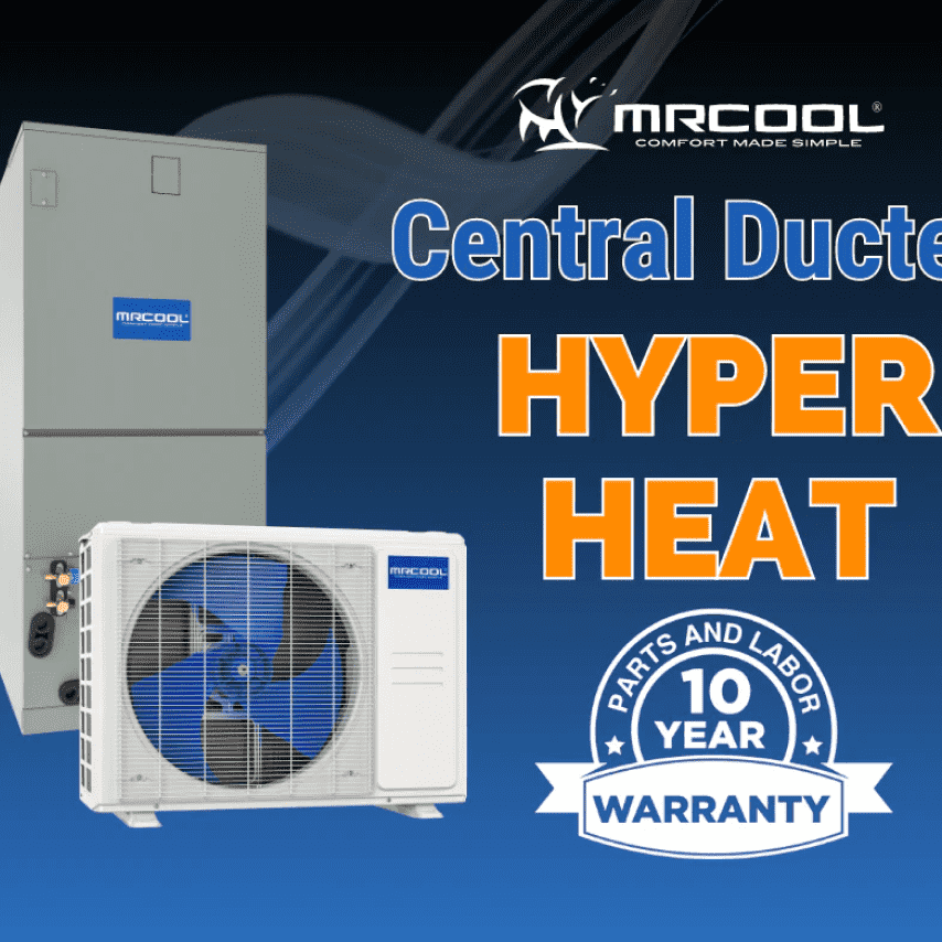 Stay cozy with mrcool mini split hyper heat: delivering efficient heating solutions with a 10-year parts and labor warranty.