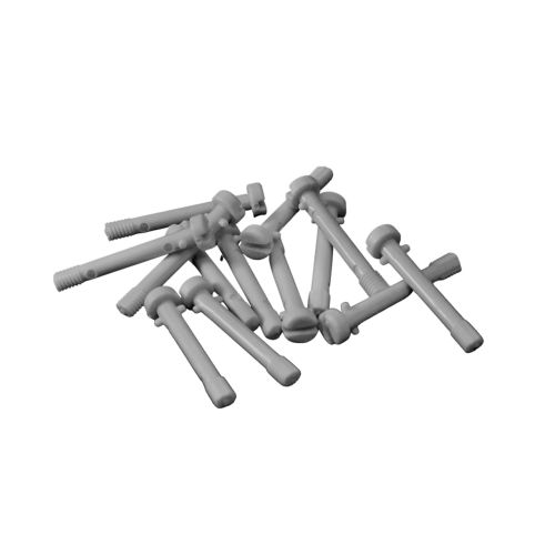 Bag of 50 gray 4.5-inch cam screws for securing HVAC line set cover fittings, rust-proof and UV-resistant