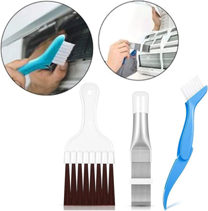 Close-up of HVAC coil fin brush tool for air conditioner and condenser cleaning — durable bristles for efficient dirt removal and improved airflow performance.
