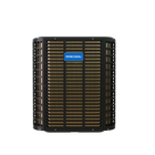 Black MRCOOL outdoor heat pump condenser with protective grille