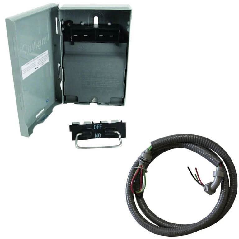 mini split disconnect switch with prewired hvac wire whip for outdoor unit installation