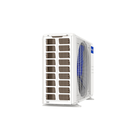 side view of MRCOOL 12K mini split condenser showing coil and airflow design