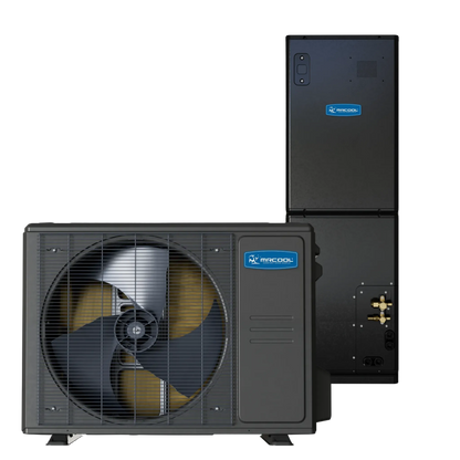 MRCOOL 2.5 ton Universal Series central ducted heat pump system with indoor air handler and outdoor condenser