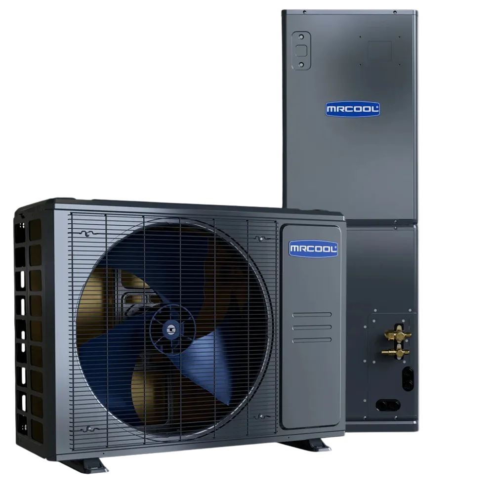 MRCOOL Universal Series 2 ton 24k BTU heat pump outdoor condenser front view