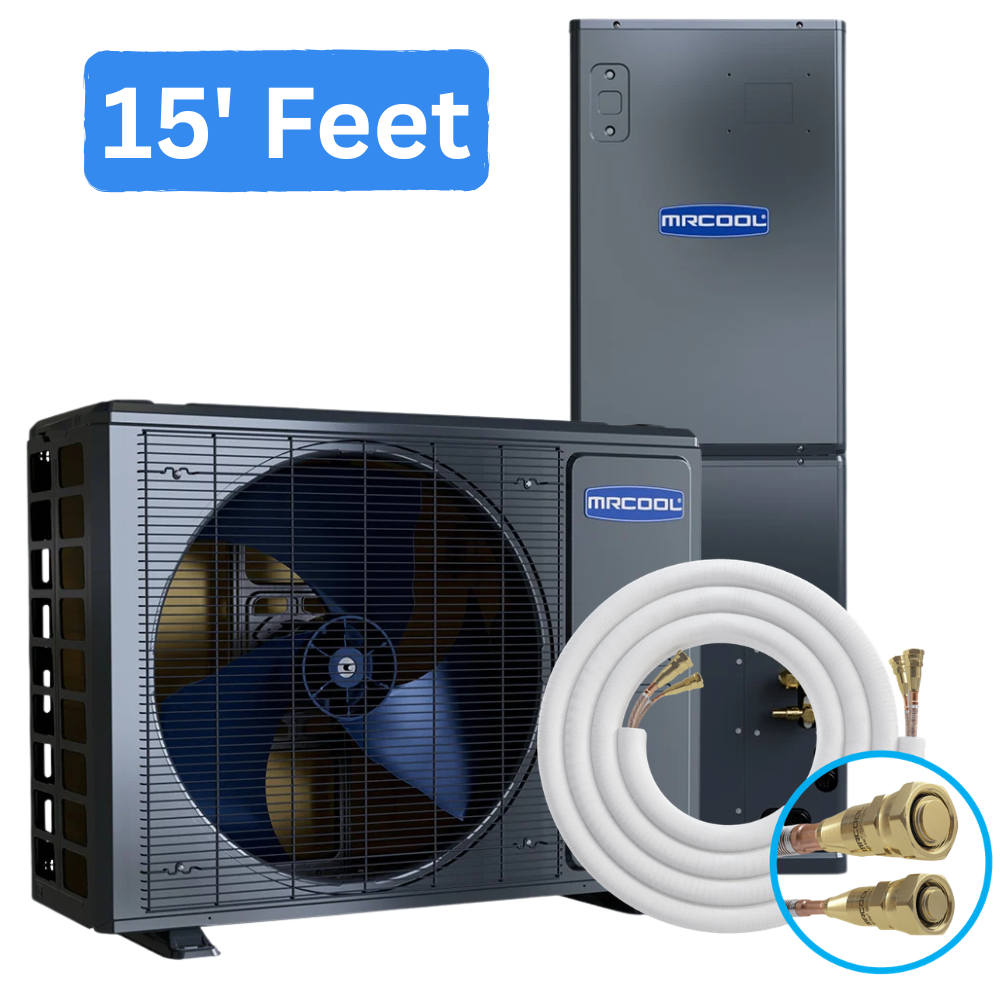 MRCOOL 2 ton Universal Series 24k BTU heat pump system with 15 ft pre charged DIY line set