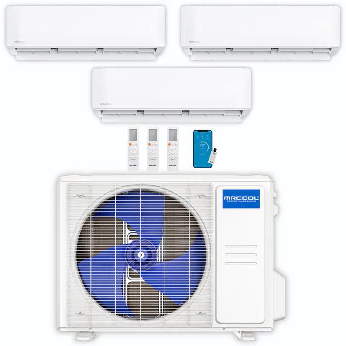MRCOOL DIY 27K BTU 3-zone condenser front view – 4th Gen Mini Split Heat Pump system