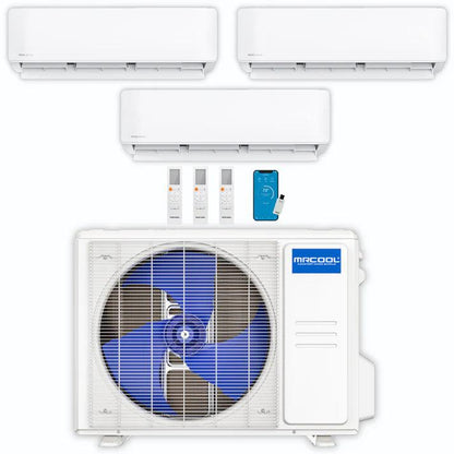 MRCOOL DIY 27K BTU 3-zone condenser front view – 4th Gen Mini Split Heat Pump system