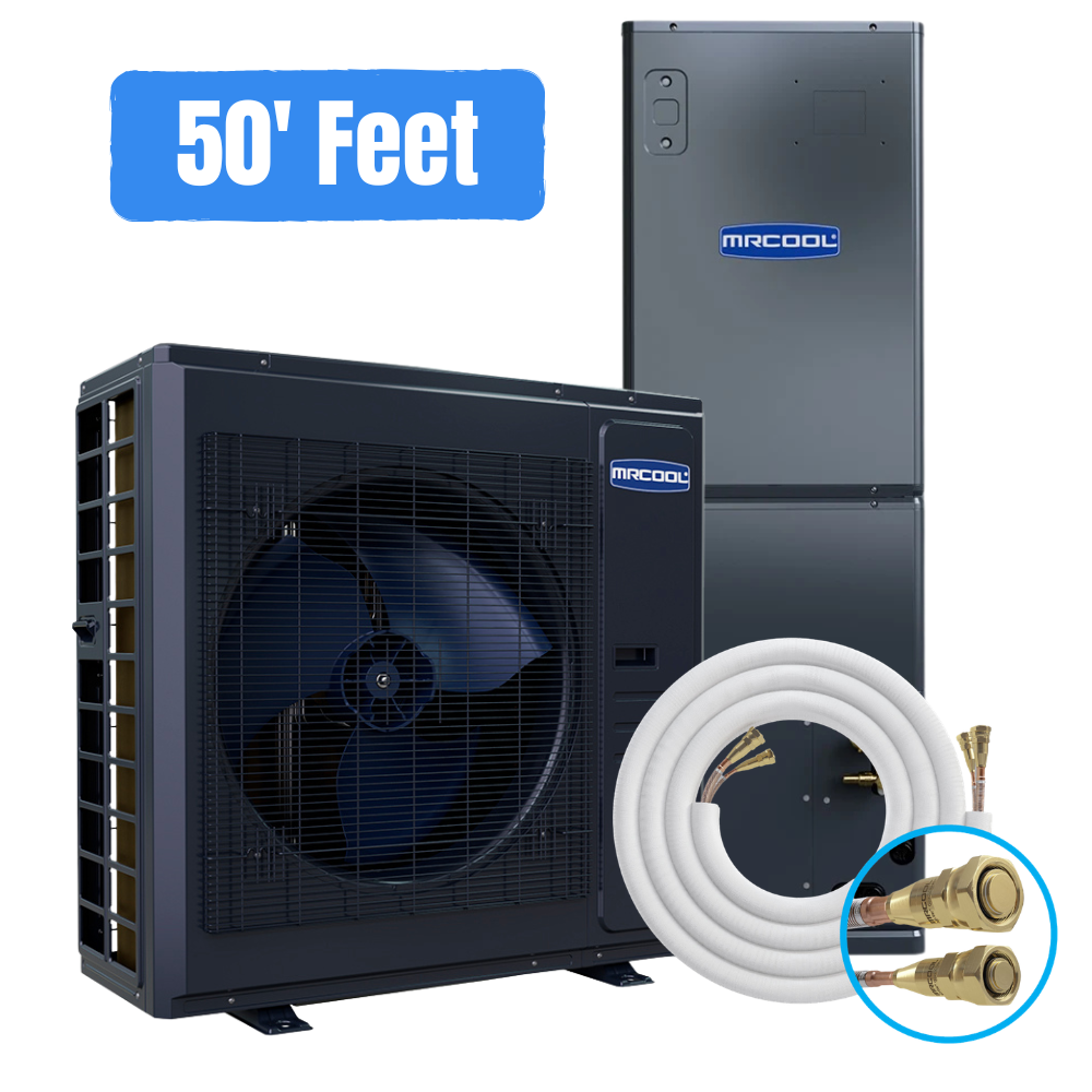MRCOOL 4 ton Universal Series 48k BTU heat pump system with 50 ft pre charged DIY line set