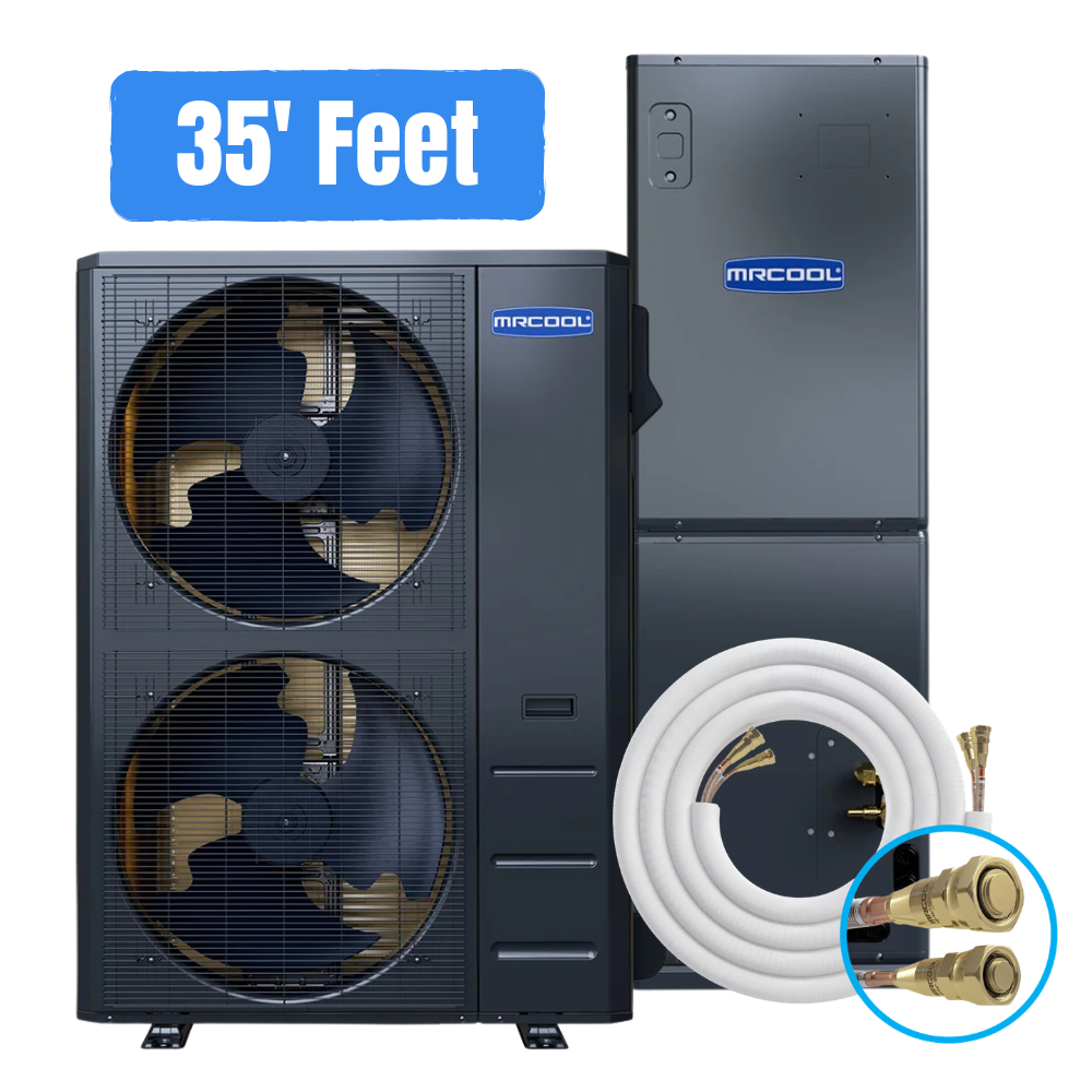 MRCOOL 5 ton Universal Series 60k BTU heat pump system with 35 ft pre charged DIY line set