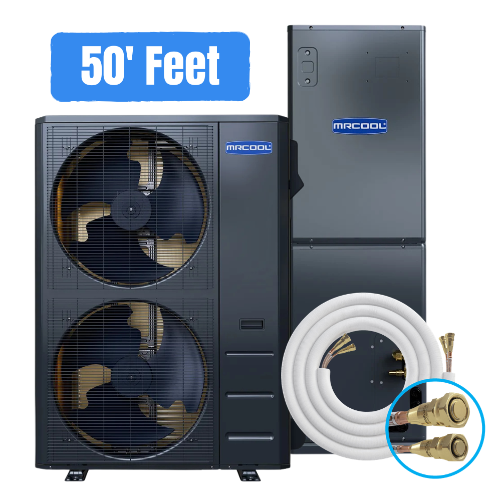 MRCOOL 5 ton Universal Series 60k BTU heat pump system with 50 ft pre charged DIY line set