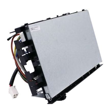 Rear view of MRCOOL Advantage outdoor condenser control board showing mounting points and connectors