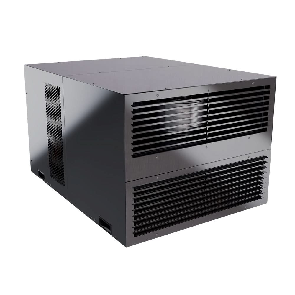 Three-quarter view of MRCOOL compact refrigeration system for commercial cold storage
