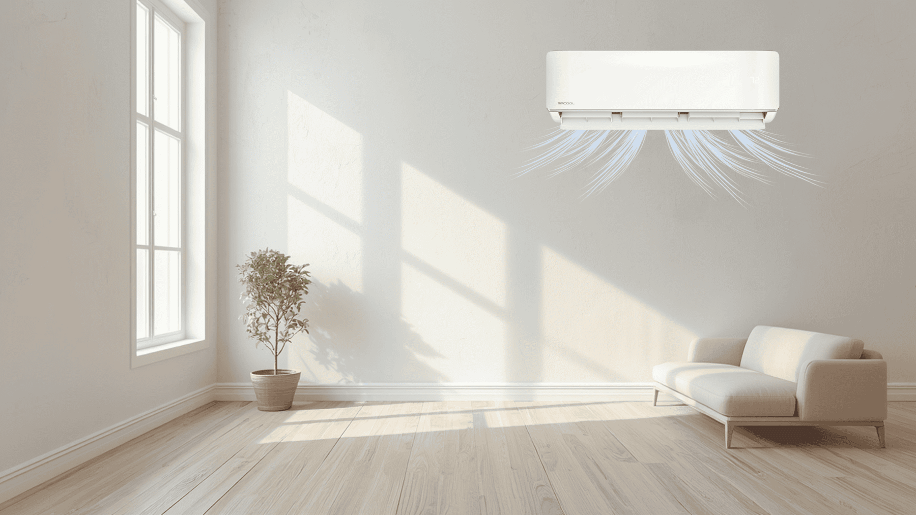 mrcool DIY mini split heat pump installed in a modern home