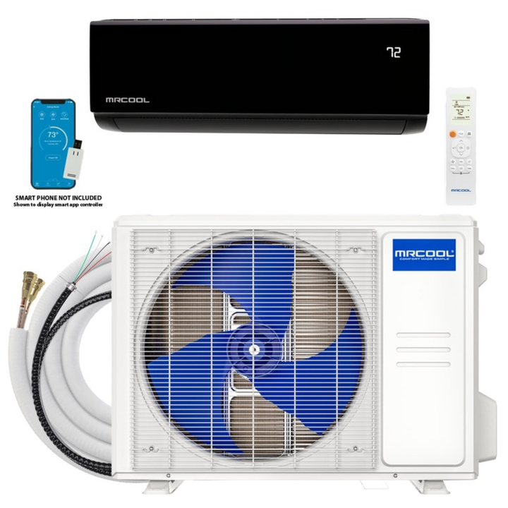 MRCOOL DIY Select 12K BTU 115V Mini Split Heat Pump System with Black Air Handler | 17.5 SEER2 | R-454B | 11.5 ft Pre-Charged Line Set