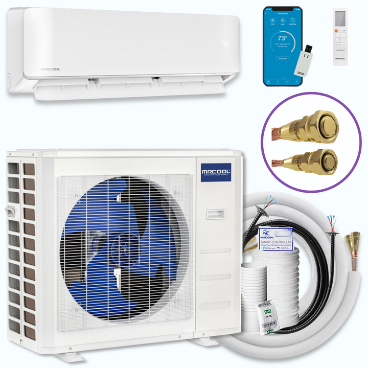 MRCOOL DIY Easy Pro 18K BTU 230V mini split system with 11.5 ft Quick Connect line set and R-454B refrigerant