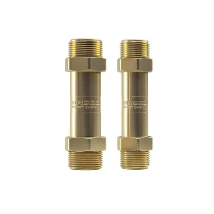 MRCOOL 3/8 and 3/4 No-Vac couplers for extending pre-charged refrigerant line sets, compatible with R-410A and R-454B ducted systems