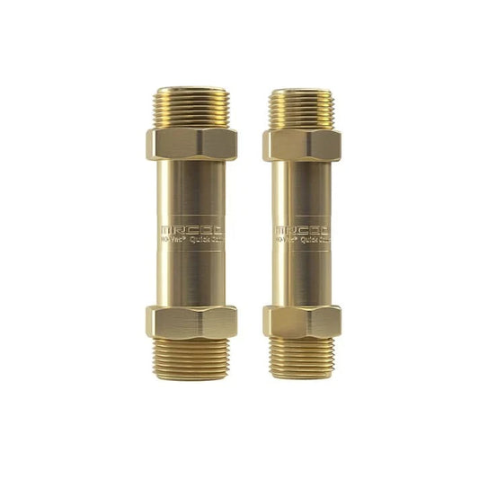 MRCOOL 3/8 and 3/4 No-Vac couplers for extending pre-charged refrigerant line sets, compatible with R-410A and R-454B ducted systems