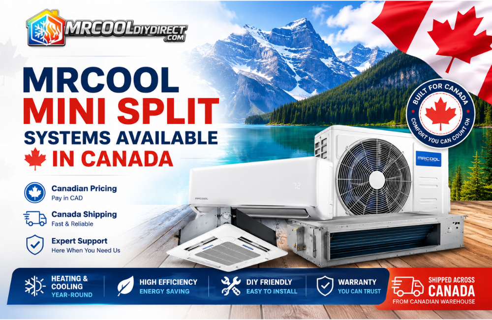 MRCOOL mini split heat pump systems available in Canada featuring Canadian pricing, fast shipping, and expert support