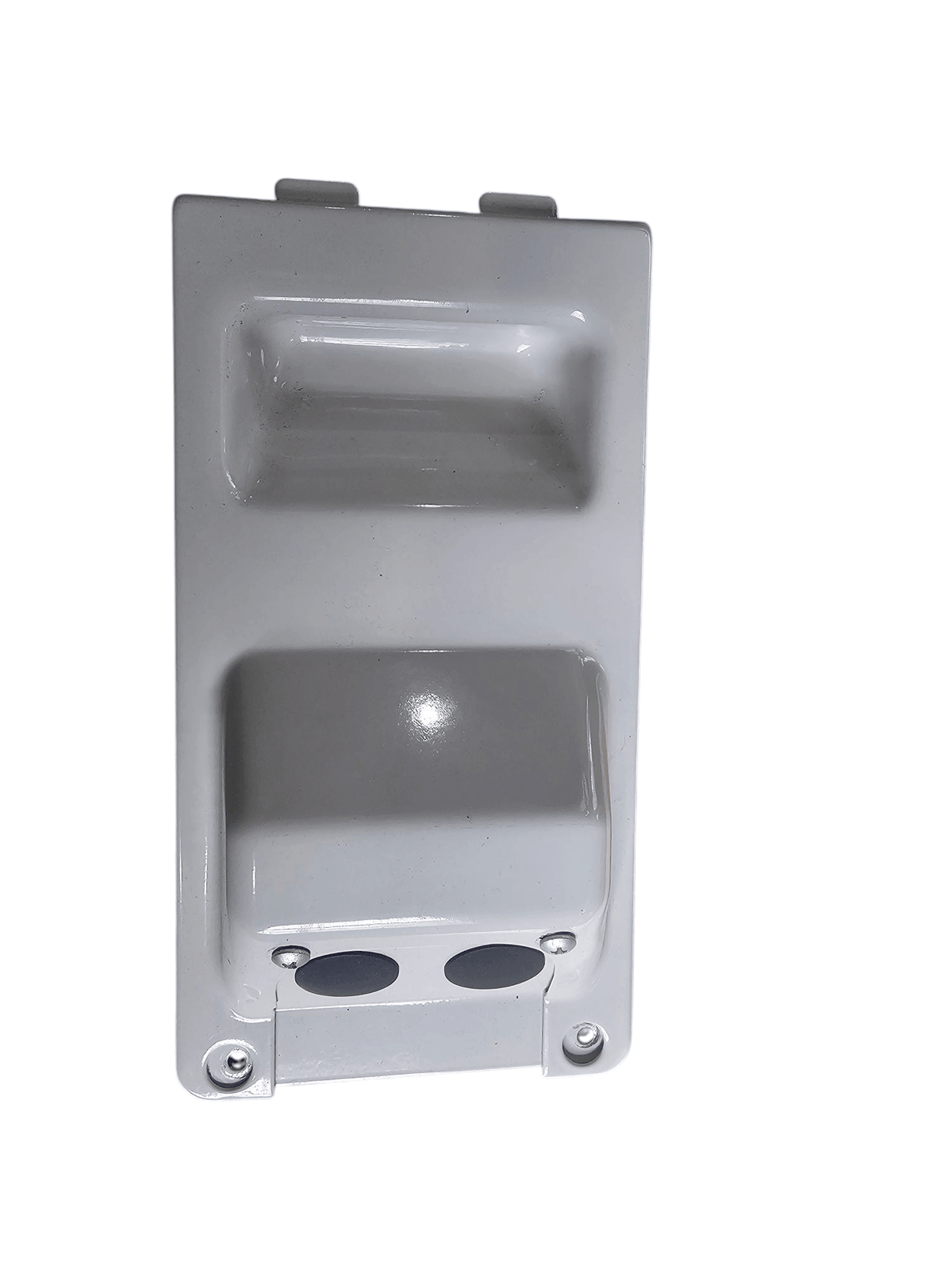Front view of the MRCOOL Power Door Cover (Big Handle), a replacement part for the CENTRAL-36-HP-C-230-00 condenser, designed to protect electrical components from weather and debris.