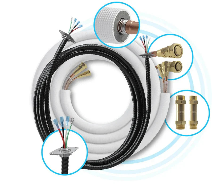 MRCOOL Quick-Connect pre-charged line set for DIY mini-split installation — no vacuum or charging required.