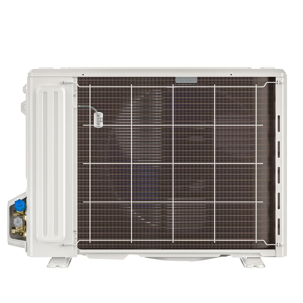Installed MRCOOL VersaPro 2nd Gen 2 ton central ducted heat pump condenser for residential HVAC systems