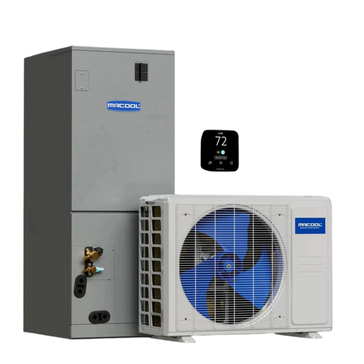 MRCOOL VersaPro 2nd Gen 24,000 BTU central ducted heat pump system with pre-charged condenser and air handler