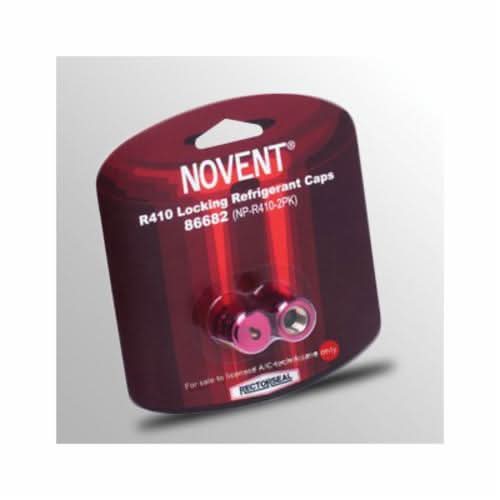 Novent 86682 R410A locking refrigerant caps 5/16 inch thread 2 pack HVAC tamper resistant caps